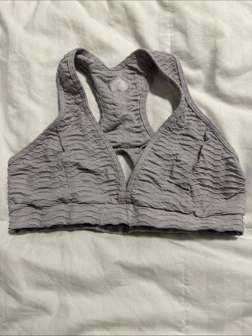 Booty by Brabants - Light Pink Textured Racerback Sports Bra - One Size Fits All